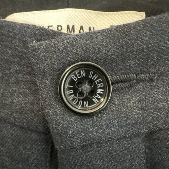 NWT Ben Sherman Pants Black Wool Classic Trousers EC1 Slim Fit Business W32 L34 - Picture 4 of 7